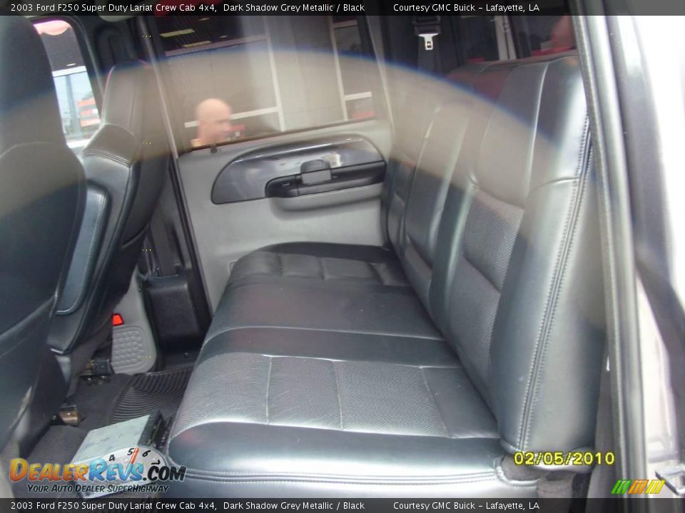 2003 Ford F250 Super Duty Lariat Crew Cab 4x4 Dark Shadow Grey Metallic / Black Photo #12