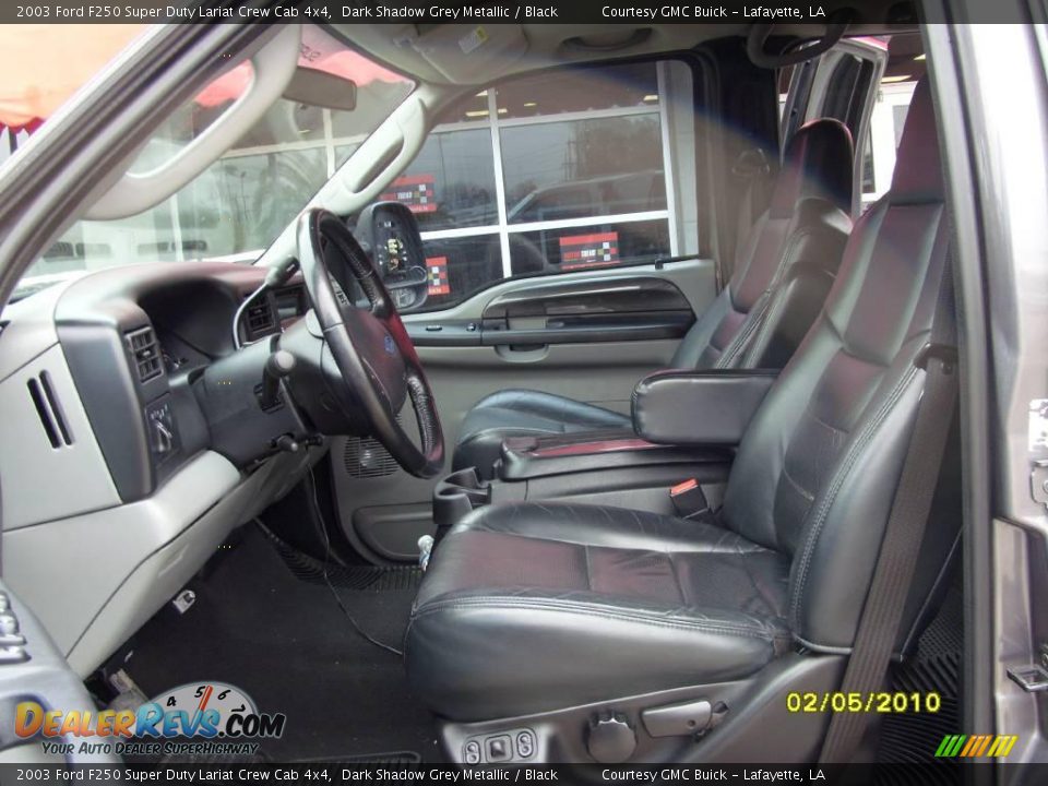 2003 Ford F250 Super Duty Lariat Crew Cab 4x4 Dark Shadow Grey Metallic / Black Photo #13