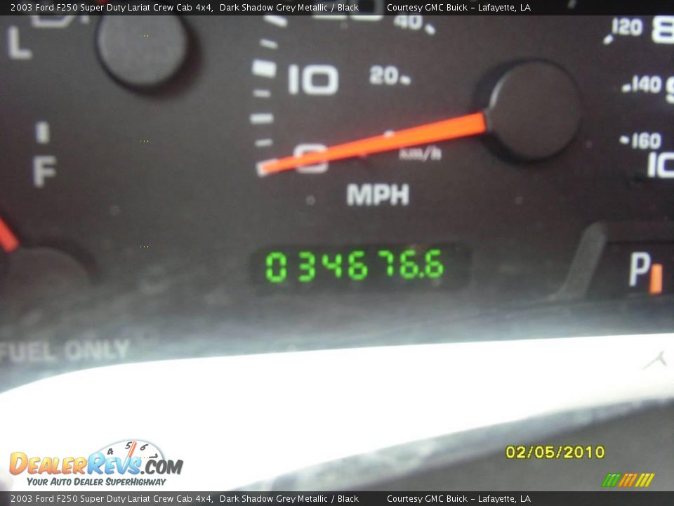 2003 Ford F250 Super Duty Lariat Crew Cab 4x4 Dark Shadow Grey Metallic / Black Photo #16