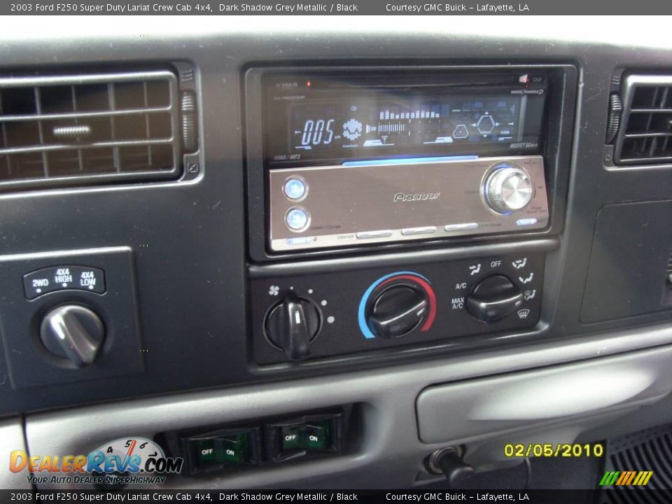 2003 Ford F250 Super Duty Lariat Crew Cab 4x4 Dark Shadow Grey Metallic / Black Photo #17