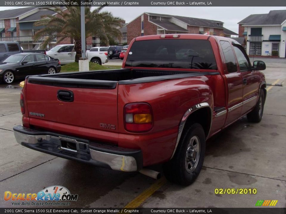 2001 GMC Sierra 1500 SLE Extended Cab Sunset Orange Metallic / Graphite Photo #5