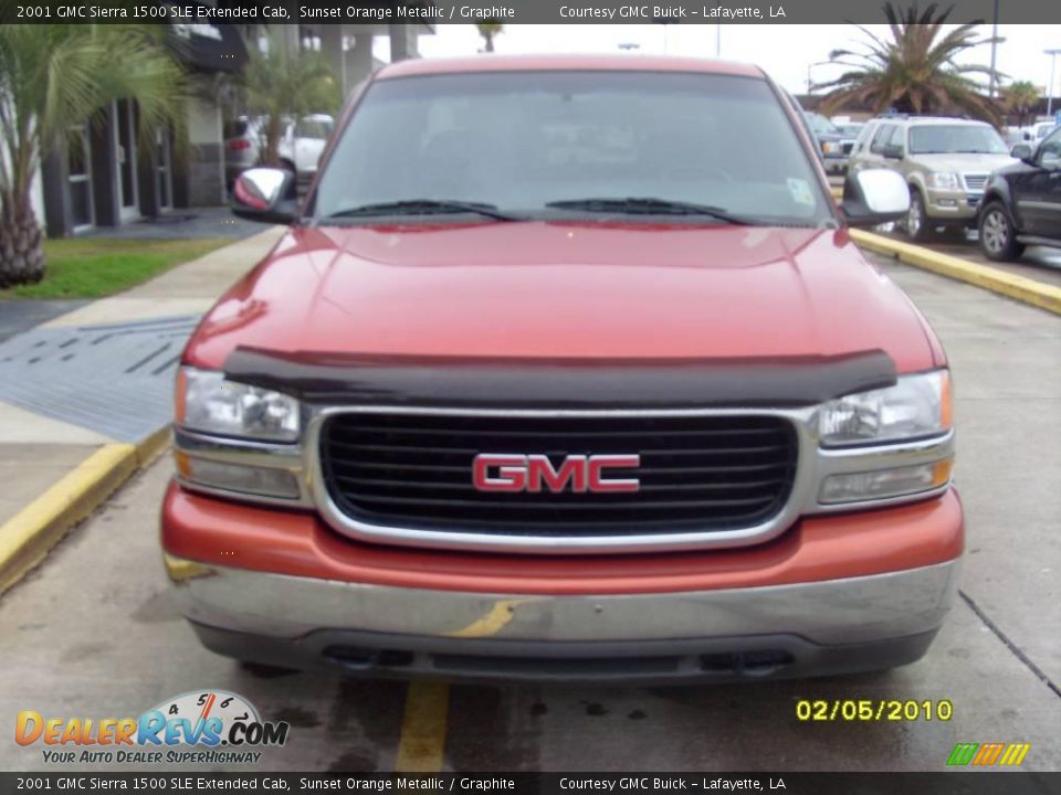 2001 GMC Sierra 1500 SLE Extended Cab Sunset Orange Metallic / Graphite Photo #7