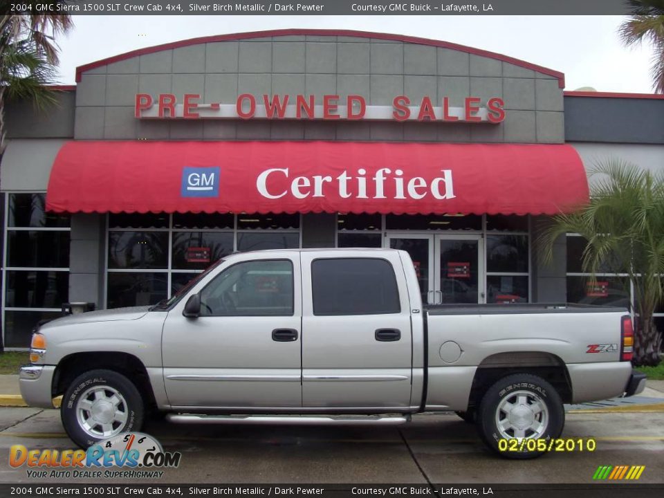 2004 GMC Sierra 1500 SLT Crew Cab 4x4 Silver Birch Metallic / Dark Pewter Photo #1