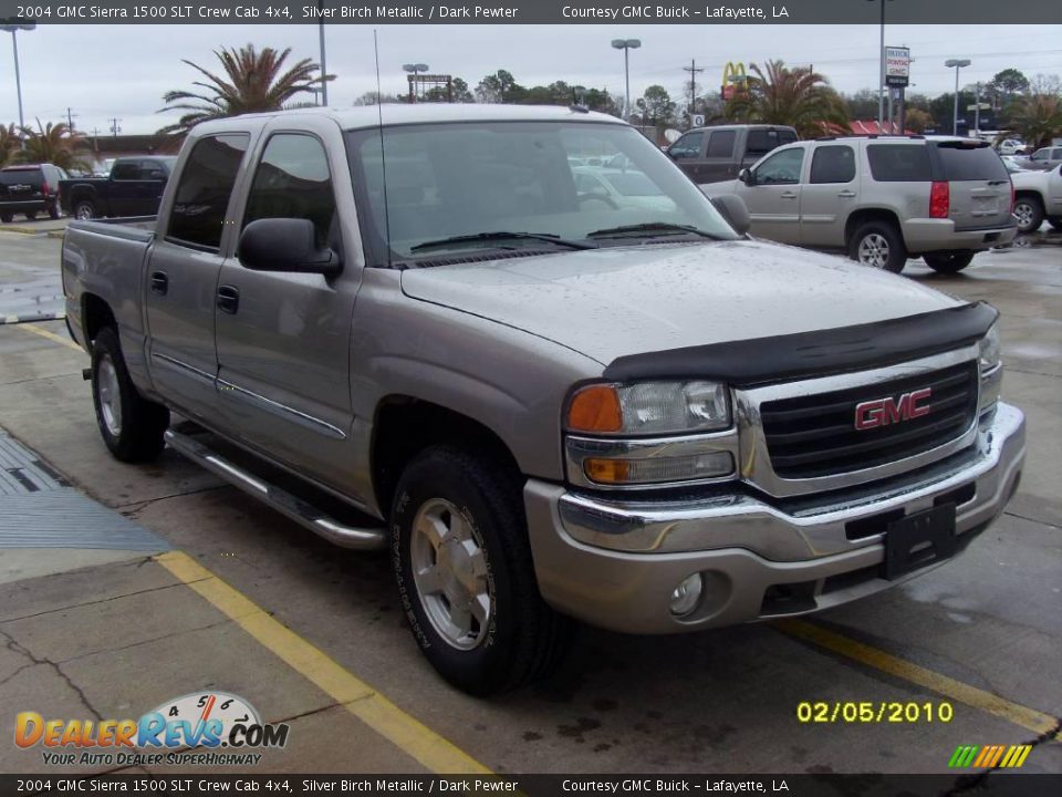2004 GMC Sierra 1500 SLT Crew Cab 4x4 Silver Birch Metallic / Dark Pewter Photo #5