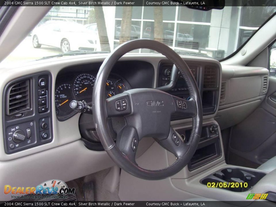 2004 GMC Sierra 1500 SLT Crew Cab 4x4 Silver Birch Metallic / Dark Pewter Photo #9