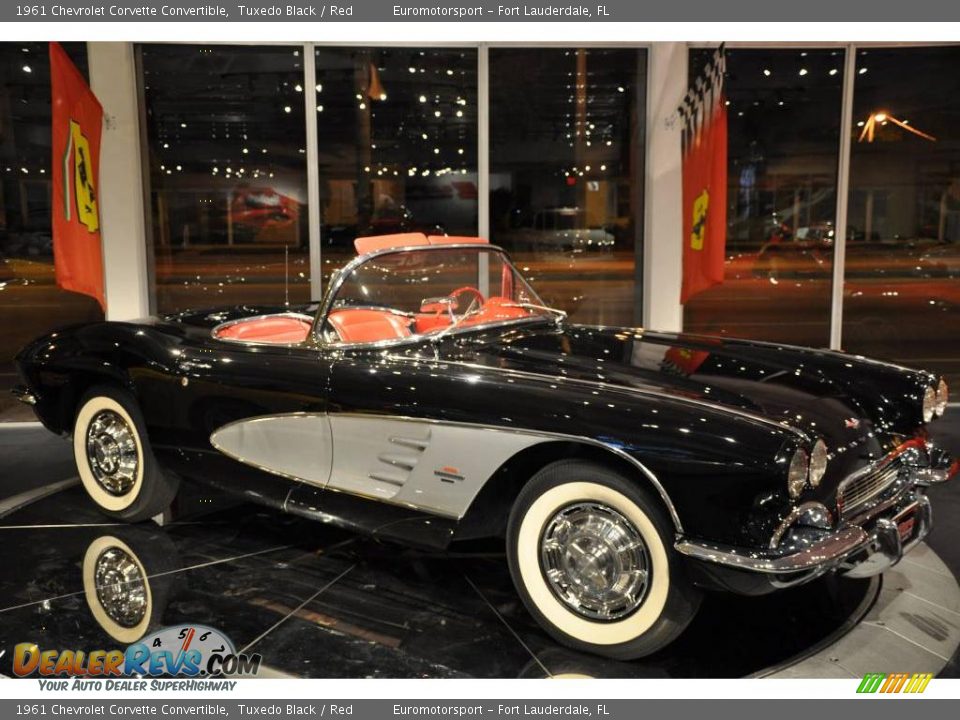 1961 Chevrolet Corvette Convertible Tuxedo Black / Red Photo #1