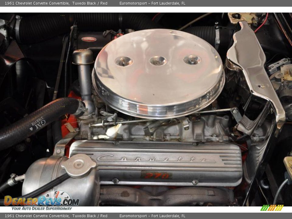1961 Chevrolet Corvette Convertible Tuxedo Black / Red Photo #9