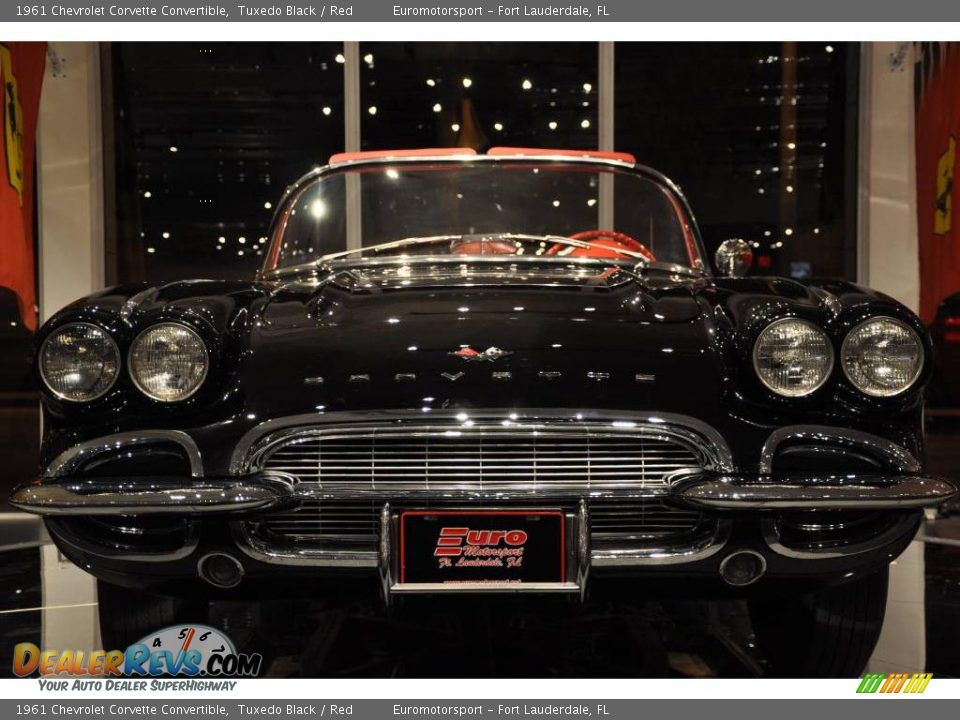 1961 Chevrolet Corvette Convertible Tuxedo Black / Red Photo #14