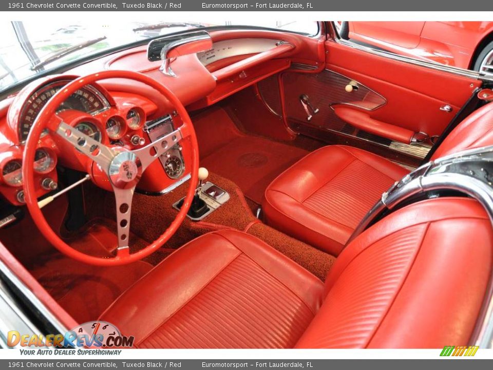 1961 Chevrolet Corvette Convertible Tuxedo Black / Red Photo #33
