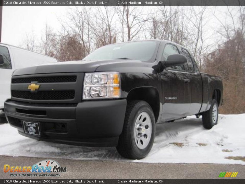 2010 Chevrolet Silverado 1500 Extended Cab Black / Dark Titanium Photo #1