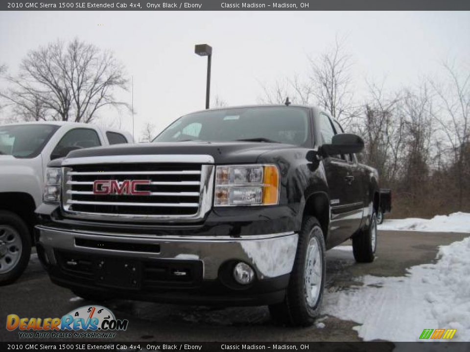 2010 GMC Sierra 1500 SLE Extended Cab 4x4 Onyx Black / Ebony Photo #1