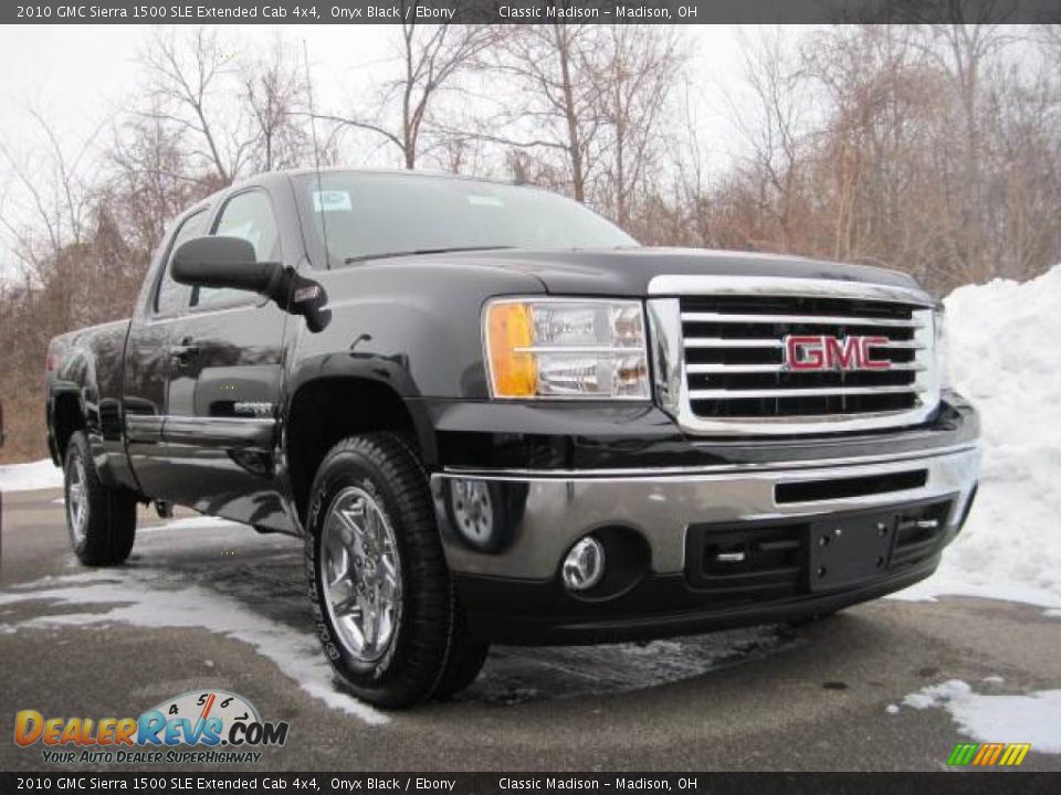 2010 GMC Sierra 1500 SLE Extended Cab 4x4 Onyx Black / Ebony Photo #3