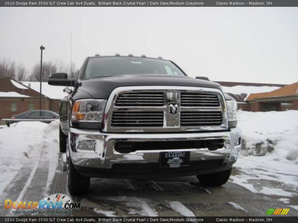 2010 Dodge Ram 3500 SLT Crew Cab 4x4 Dually Brilliant Black Crystal Pearl / Dark Slate/Medium Graystone Photo #2