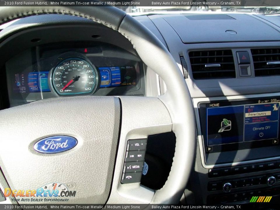 2010 Ford Fusion Hybrid White Platinum Tri-coat Metallic / Medium Light Stone Photo #3