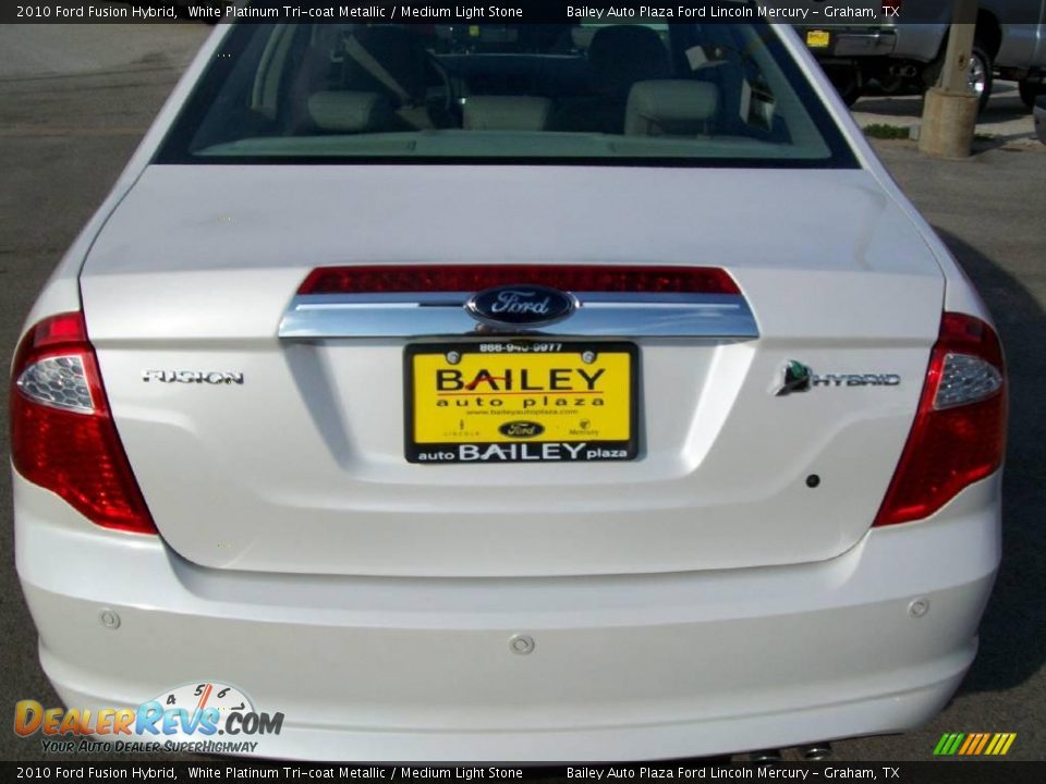 2010 Ford Fusion Hybrid White Platinum Tri-coat Metallic / Medium Light Stone Photo #6