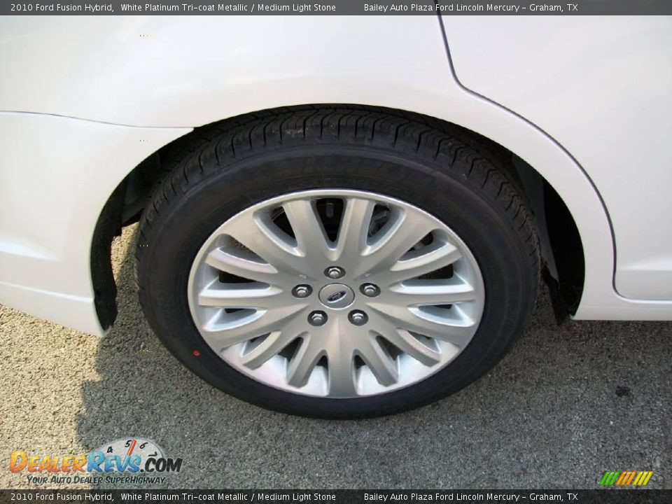 2010 Ford Fusion Hybrid White Platinum Tri-coat Metallic / Medium Light Stone Photo #8