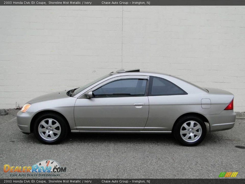 2003 Honda Civic EX Coupe Shoreline Mist Metallic / Ivory Photo #2