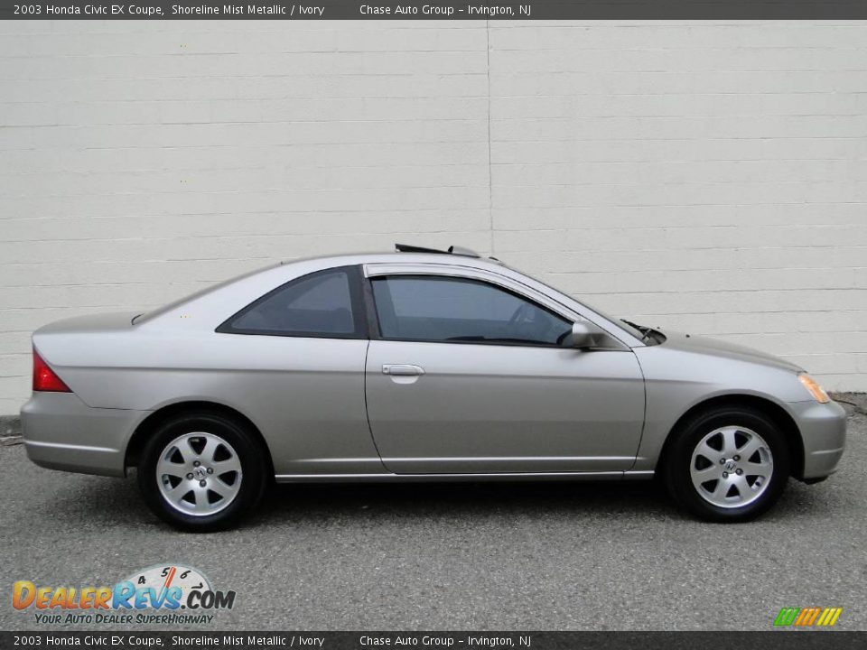 2003 Honda Civic EX Coupe Shoreline Mist Metallic / Ivory Photo #3