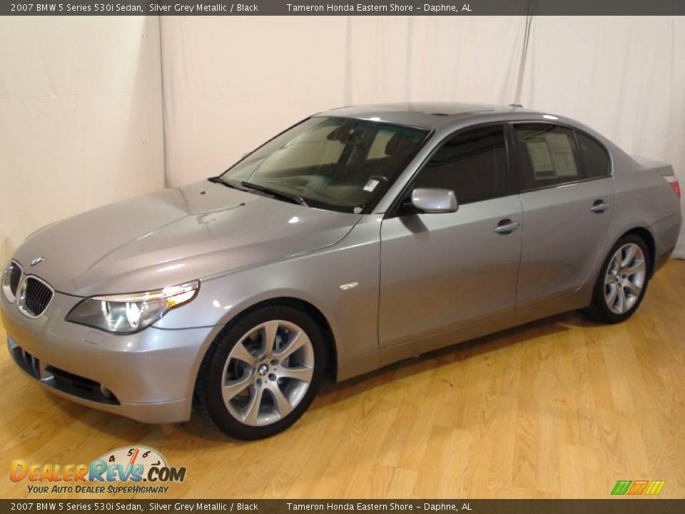 2007 BMW 5 Series 530i Sedan Silver Grey Metallic / Black Photo #35