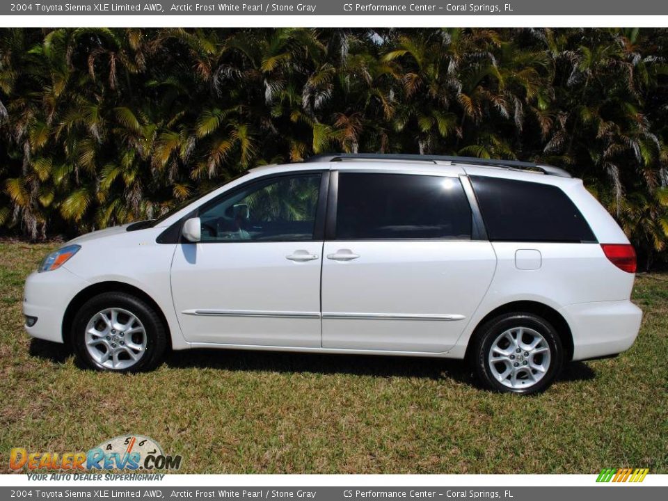 2004 Toyota Sienna XLE Limited AWD Arctic Frost White Pearl / Stone Gray Photo #2