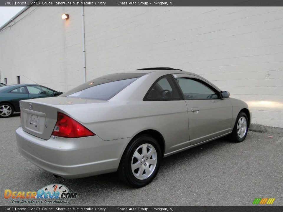 2003 Honda Civic EX Coupe Shoreline Mist Metallic / Ivory Photo #14