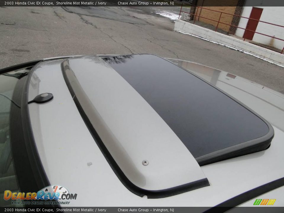 2003 Honda Civic EX Coupe Shoreline Mist Metallic / Ivory Photo #19