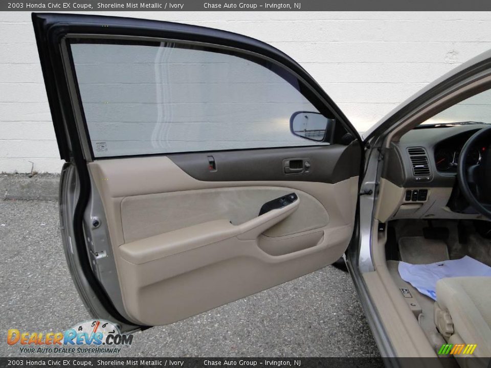 2003 Honda Civic EX Coupe Shoreline Mist Metallic / Ivory Photo #20