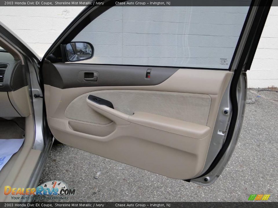 2003 Honda Civic EX Coupe Shoreline Mist Metallic / Ivory Photo #21