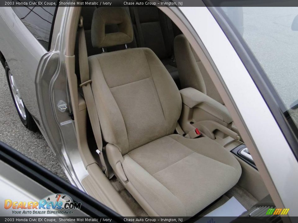 2003 Honda Civic EX Coupe Shoreline Mist Metallic / Ivory Photo #23