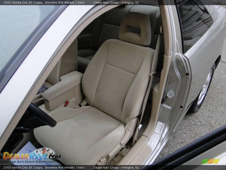 2003 Honda Civic EX Coupe Shoreline Mist Metallic / Ivory Photo #26