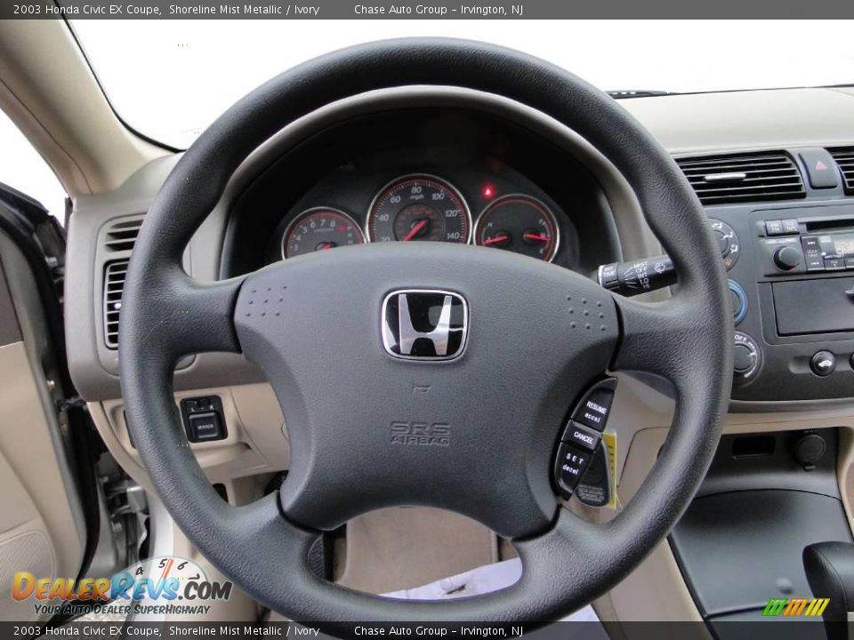 2003 Honda Civic EX Coupe Shoreline Mist Metallic / Ivory Photo #29