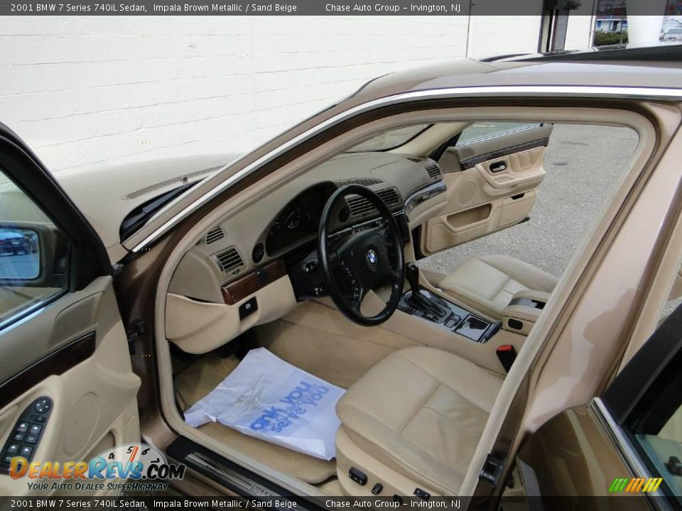 2001 BMW 7 Series 740iL Sedan Impala Brown Metallic / Sand Beige Photo #28