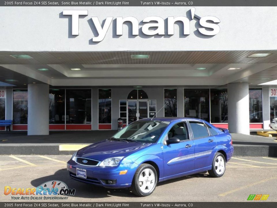 2005 Ford Focus ZX4 SES Sedan Sonic Blue Metallic / Dark Flint/Light Flint Photo #1