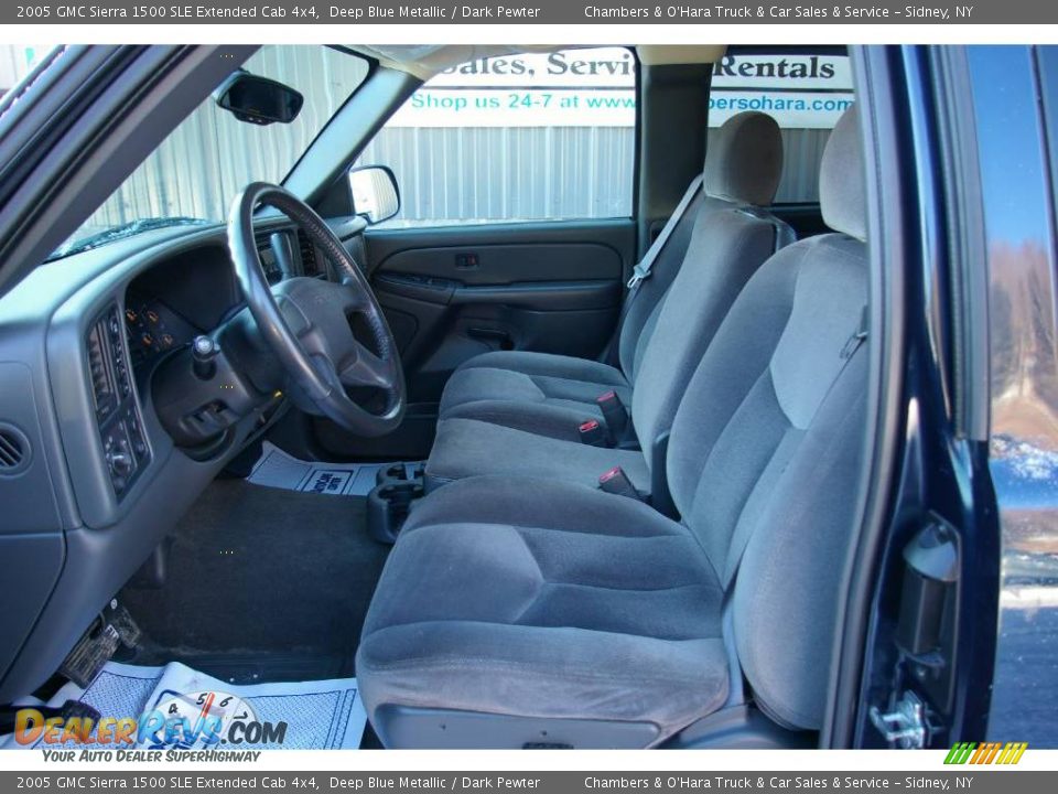 2005 GMC Sierra 1500 SLE Extended Cab 4x4 Deep Blue Metallic / Dark Pewter Photo #3