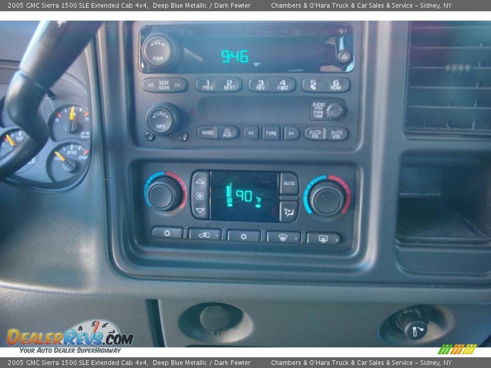 2005 GMC Sierra 1500 SLE Extended Cab 4x4 Deep Blue Metallic / Dark Pewter Photo #6