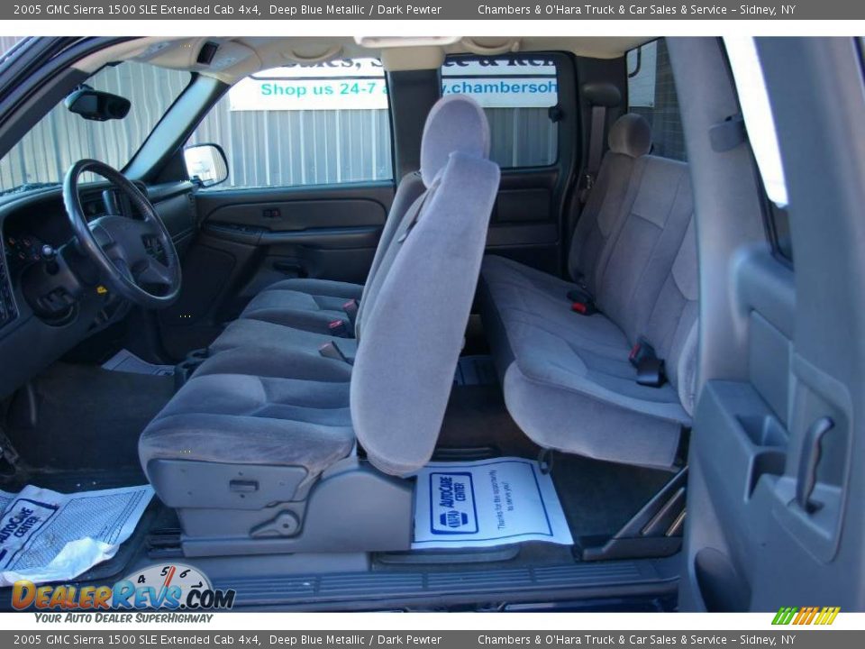2005 GMC Sierra 1500 SLE Extended Cab 4x4 Deep Blue Metallic / Dark Pewter Photo #9