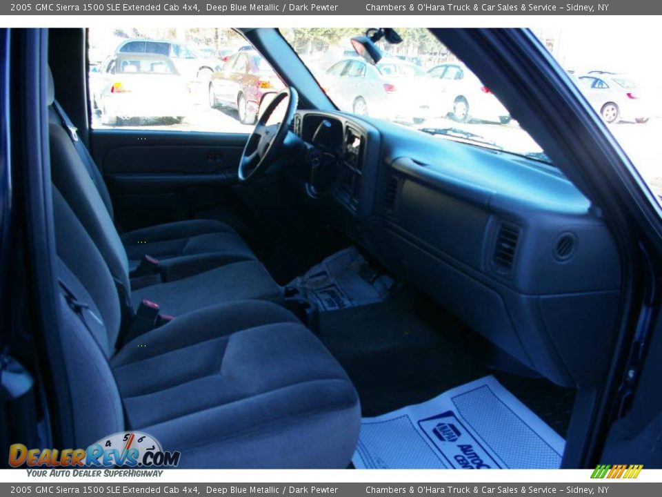 2005 GMC Sierra 1500 SLE Extended Cab 4x4 Deep Blue Metallic / Dark Pewter Photo #12