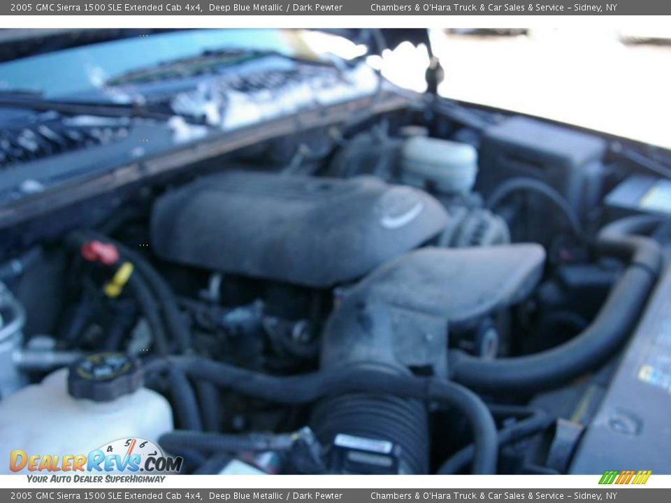 2005 GMC Sierra 1500 SLE Extended Cab 4x4 Deep Blue Metallic / Dark Pewter Photo #14