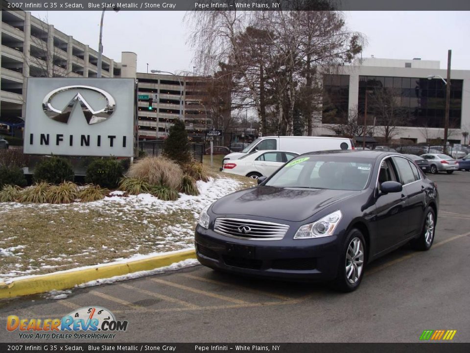 2007 Infiniti G 35 x Sedan Blue Slate Metallic / Stone Gray Photo #1