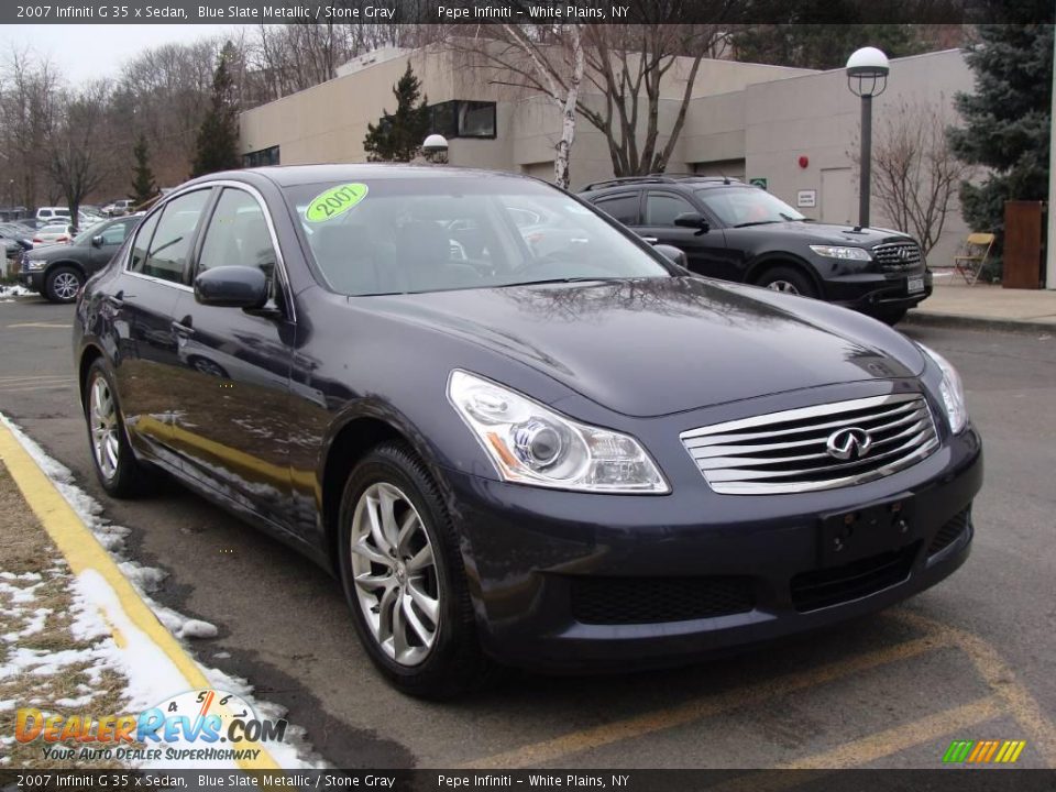 2007 Infiniti G 35 x Sedan Blue Slate Metallic / Stone Gray Photo #4