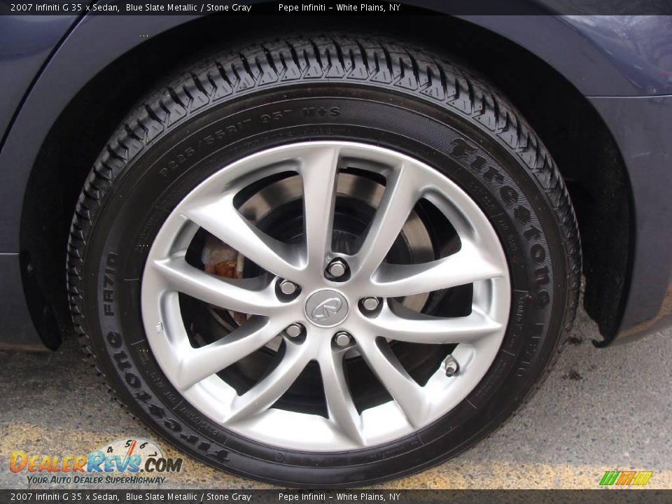 2007 Infiniti G 35 x Sedan Blue Slate Metallic / Stone Gray Photo #16