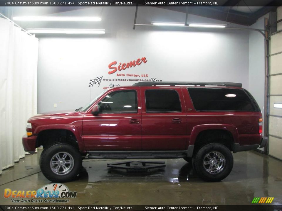 2004 Chevrolet Suburban 1500 Z71 4x4 Sport Red Metallic / Tan/Neutral Photo #1