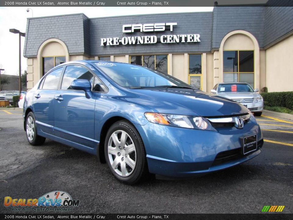 2008 Honda Civic LX Sedan Atomic Blue Metallic / Gray Photo #1