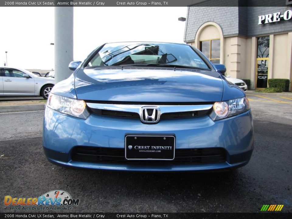 2008 Honda Civic LX Sedan Atomic Blue Metallic / Gray Photo #2