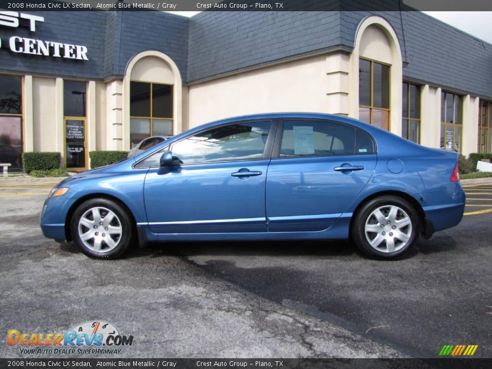 2008 Honda Civic LX Sedan Atomic Blue Metallic / Gray Photo #4