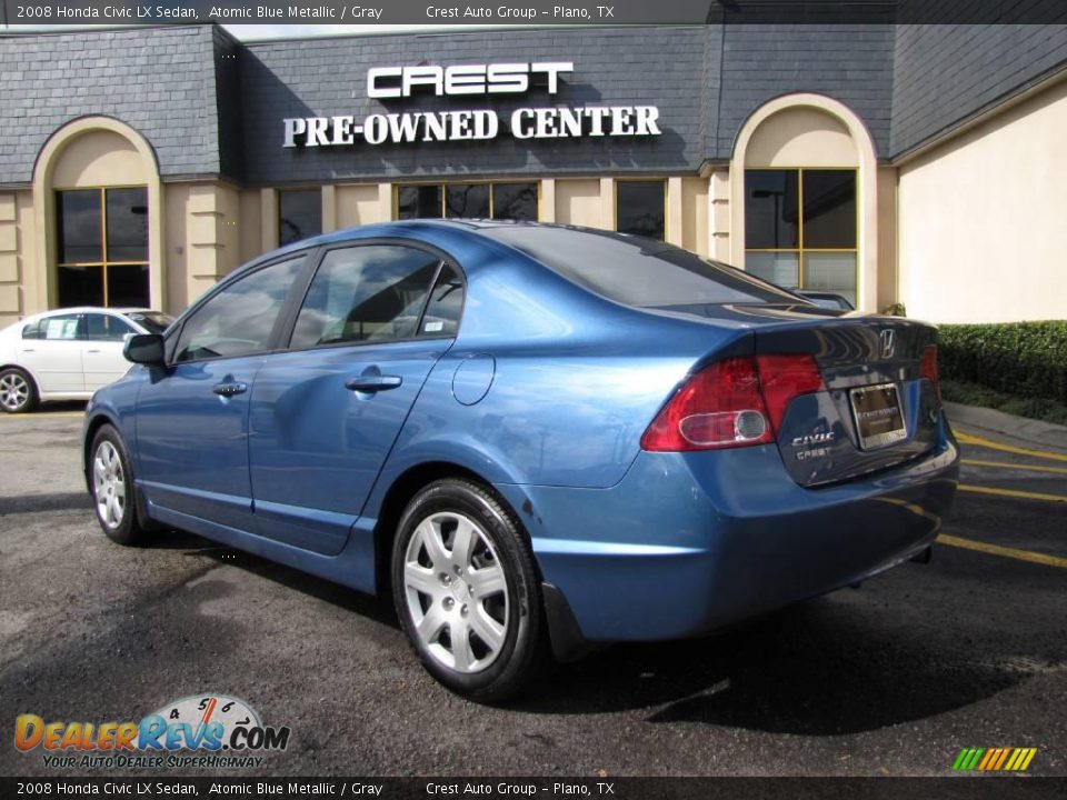2008 Honda Civic LX Sedan Atomic Blue Metallic / Gray Photo #5