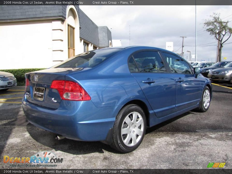 2008 Honda Civic LX Sedan Atomic Blue Metallic / Gray Photo #6