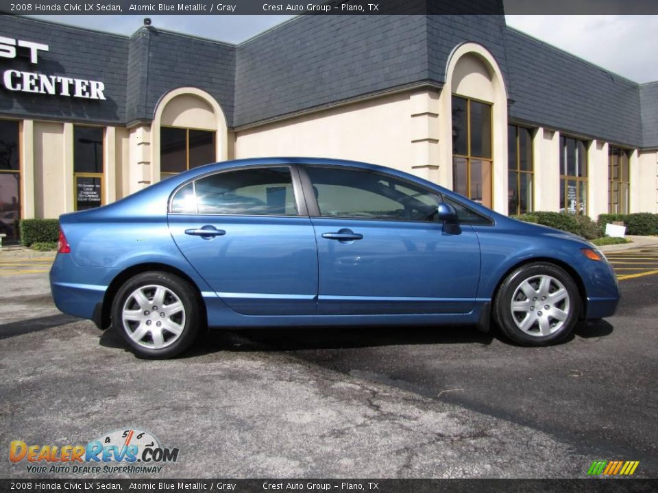 2008 Honda Civic LX Sedan Atomic Blue Metallic / Gray Photo #7