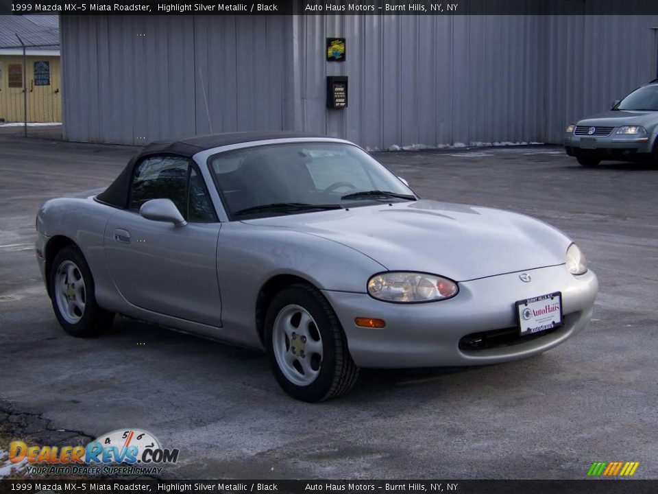 1999 Mazda MX-5 Miata Roadster Highlight Silver Metallic / Black Photo #3