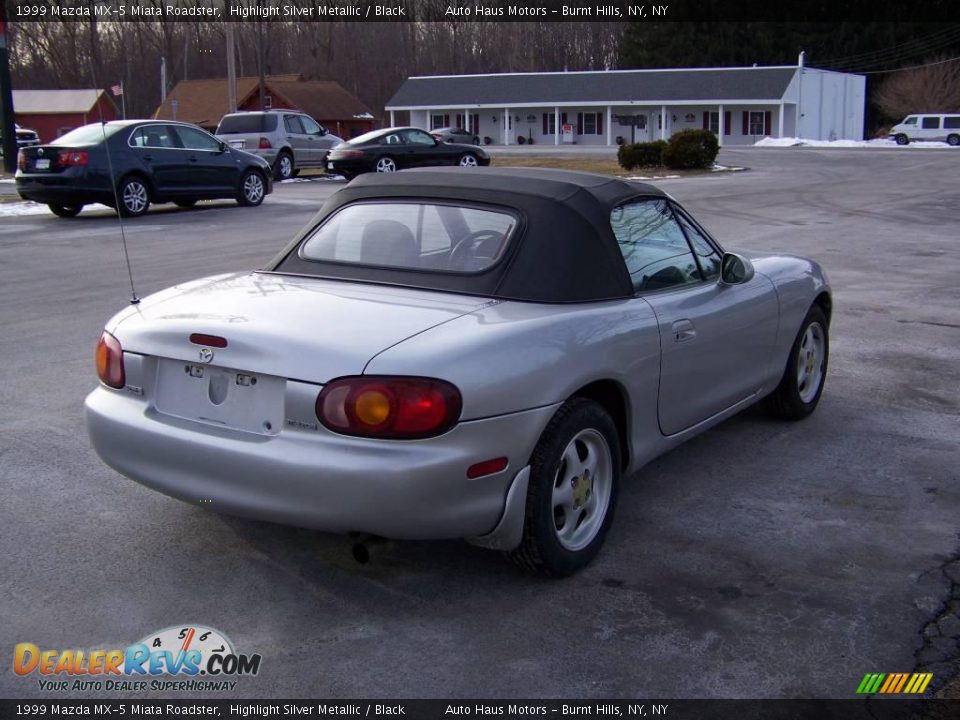 1999 Mazda MX-5 Miata Roadster Highlight Silver Metallic / Black Photo #5